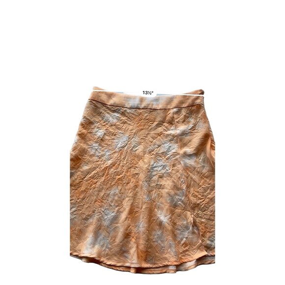 Free People Womens Martine Flirt Tie Dye Skirt Size 6 Peach Front Slit A-line - Picture 8 of 15